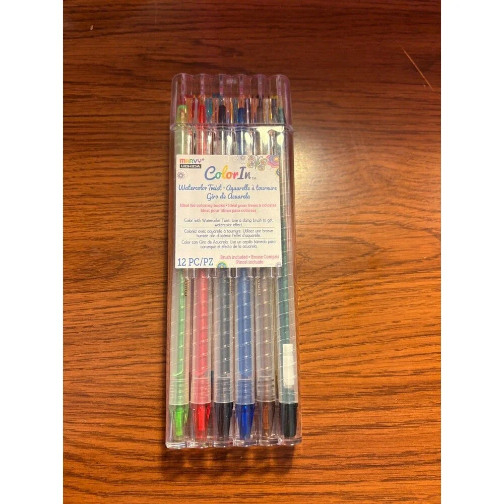 Marvy Uchida Color In Watercolor Twist Pencil Sets Opened Box Never Used